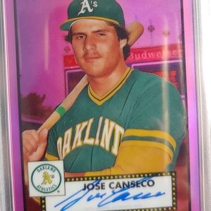 2021 topps chrome platinum Jose Canseco Autograph Pink Refractor Psa 9